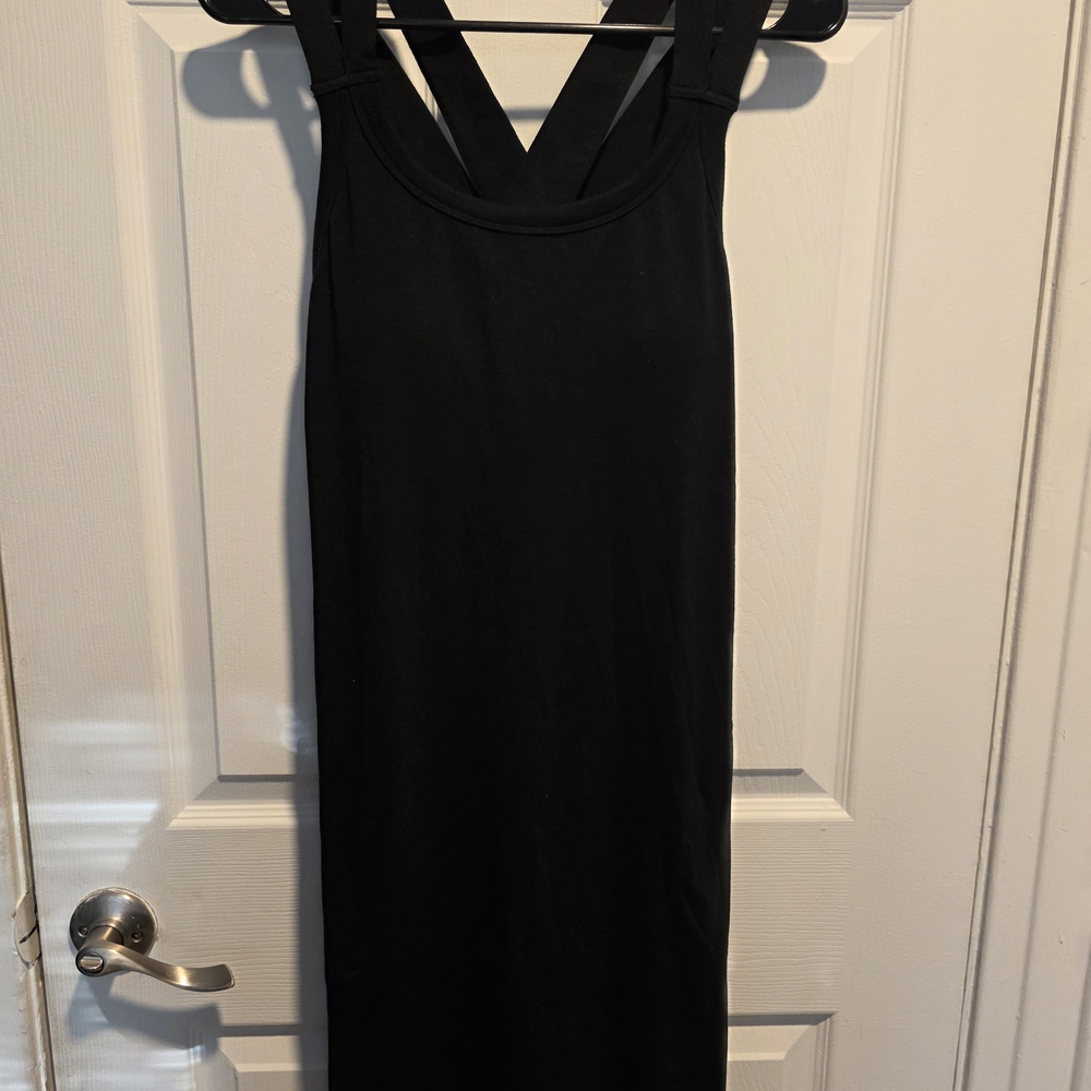 Black Women's Sleeveless Cross-Back Dress